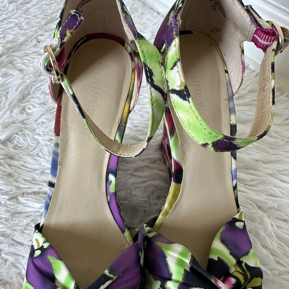 Nine West Purple and Green Wedge Sandals - Picture 6 of 11